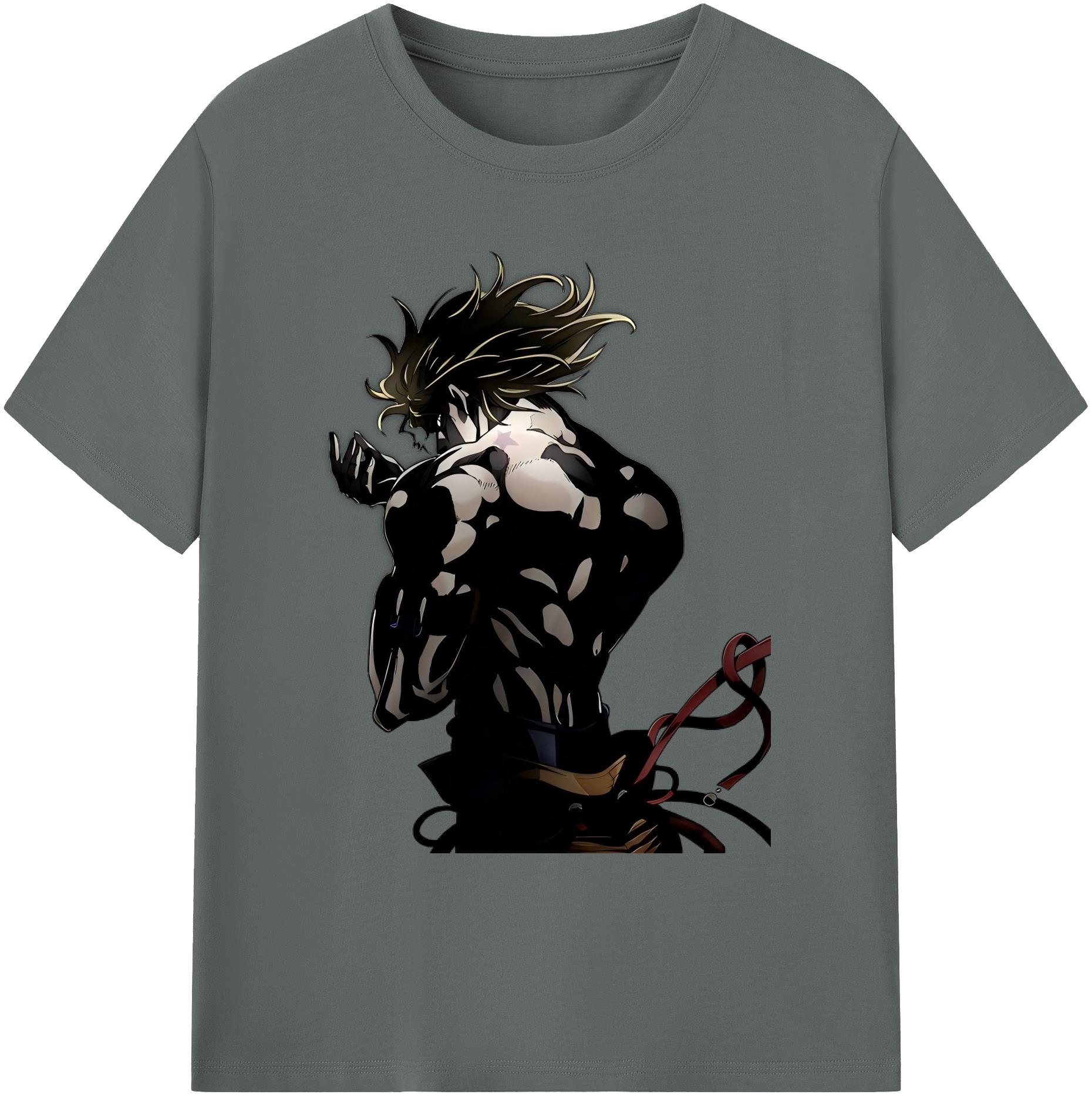 （画像用） ジョジョの奇妙な冒険 ディオ?ブランドー JoJo's Bizarre Adventure Dio Brando 綿100％ メンズ半袖Tシャツ｜肌触りやわらか＆通気性